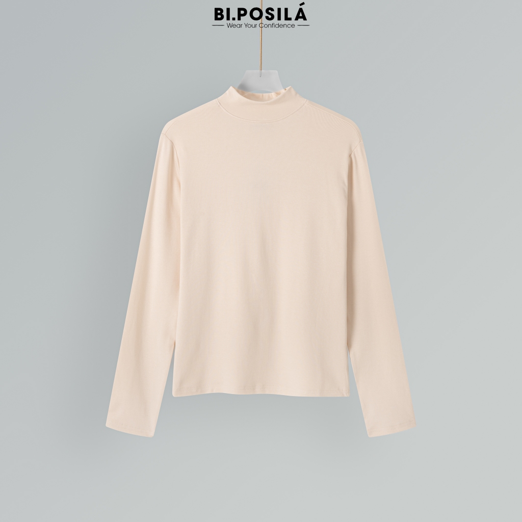 [A21-HÀNG MỚI VỀ] ÁO CỔ LỌ 5 PHÂN BASIC BI.POSILÁ FORM ÔM VỪA TÔN DÁNG CHẤT LIỆU VẢI THUN COTTON BORIP CO GIÃN, MỀM MỊN