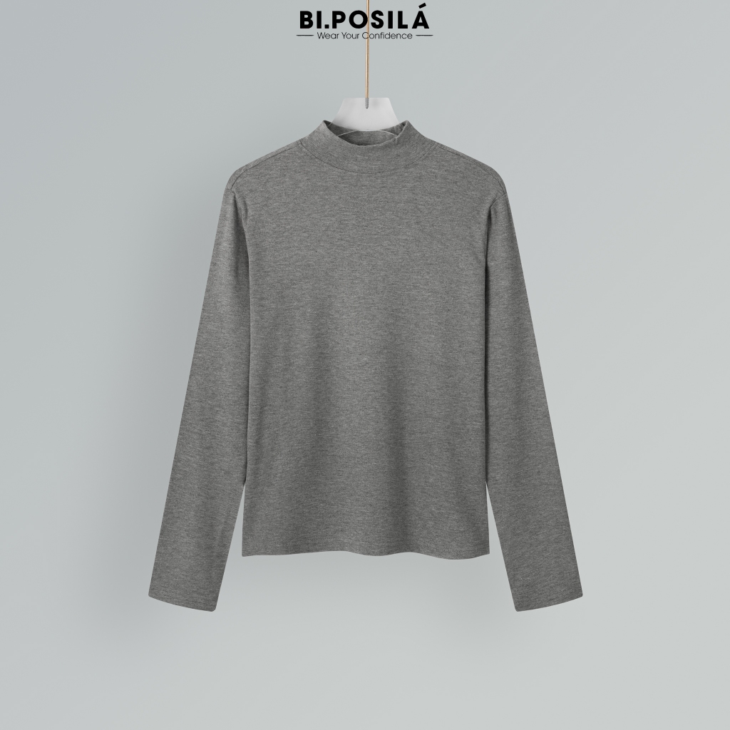 [A21-HÀNG MỚI VỀ] ÁO CỔ LỌ 5 PHÂN BASIC BI.POSILÁ FORM ÔM VỪA TÔN DÁNG CHẤT LIỆU VẢI THUN COTTON BORIP CO GIÃN, MỀM MỊN