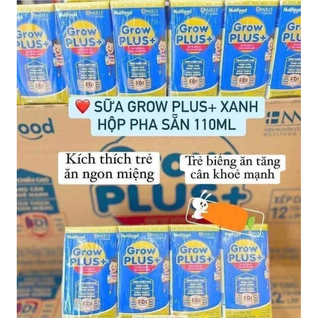 Sữa Growplus+ Đỏ/Xanh 110ml( Thùng x 48 hộp )