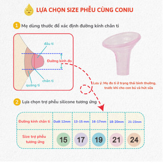 Phễu Hút Sữa Silicon Coniu Smart An Toàn, Không BPA, Massage Hút Êm Ái Kích Sữa Hiệu Quả.