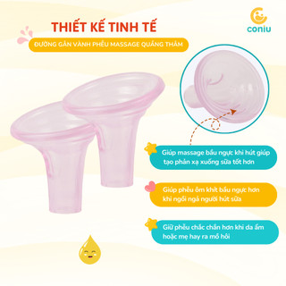 Phễu Hút Sữa Silicone Coniu, Silicone Bạch Kim Siêu Mềm Tăng Hiệu Quả Hút Sữa Kích Sữa