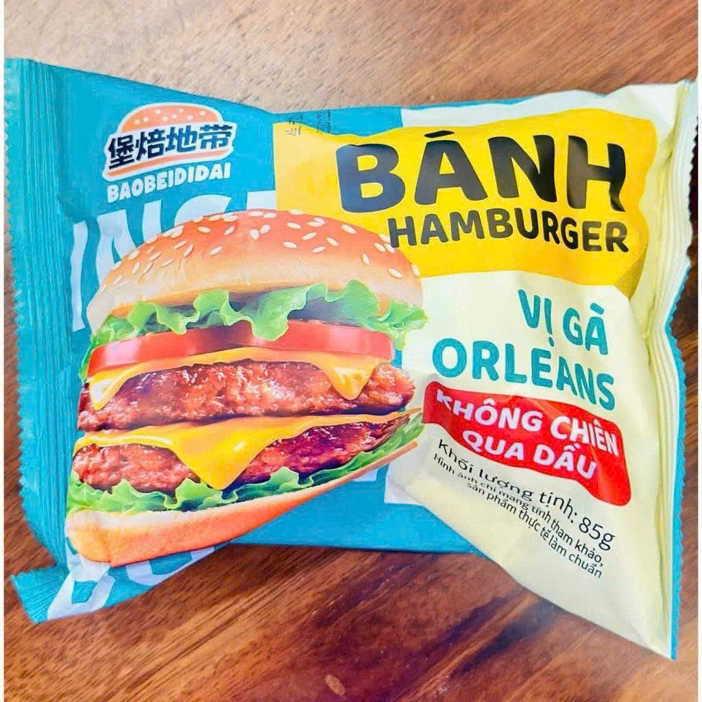 {Chính hãng} (GIÁ SỈ )combo 3 bánh mì hamburger vị gà,vị bò, vị heo cay ăn vặt ngon tuyệt vời