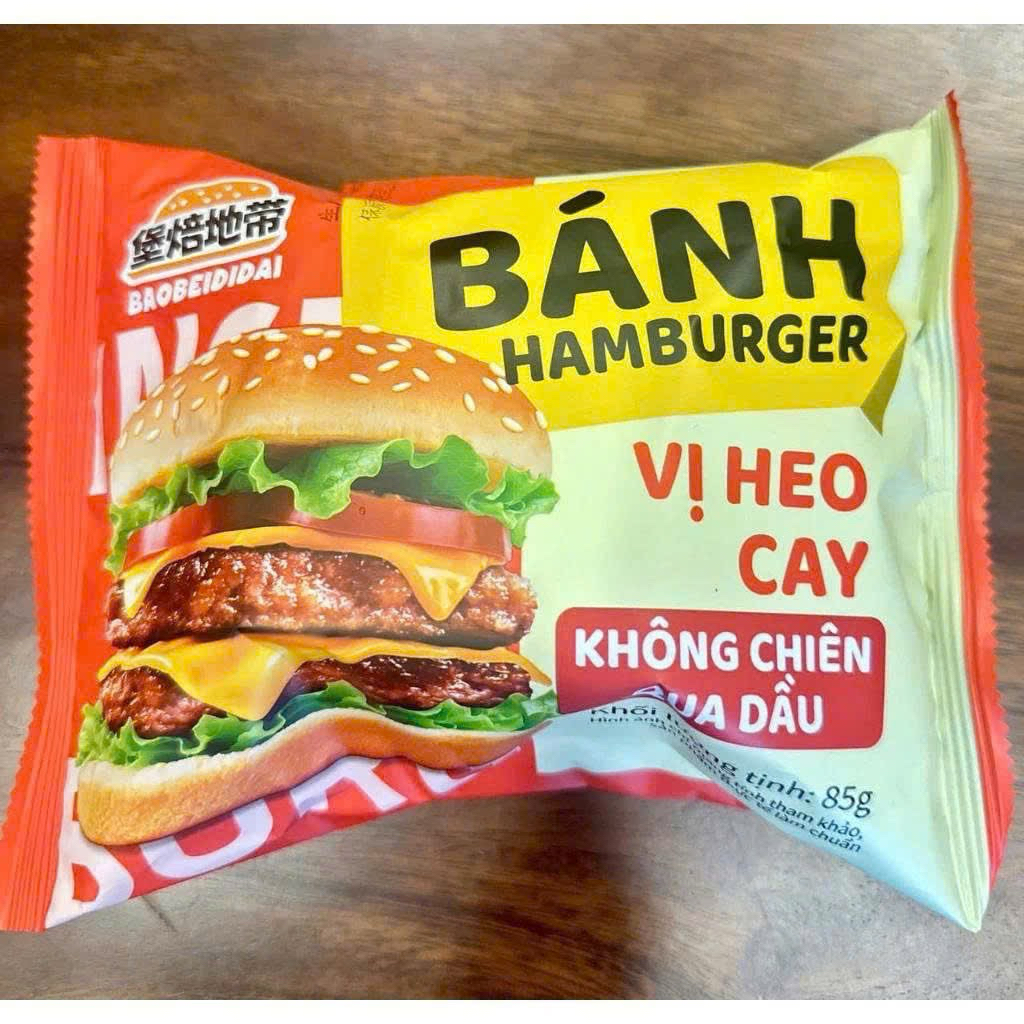 {Chính hãng} (GIÁ SỈ )combo 3 bánh mì hamburger vị gà,vị bò, vị heo cay ăn vặt ngon tuyệt vời