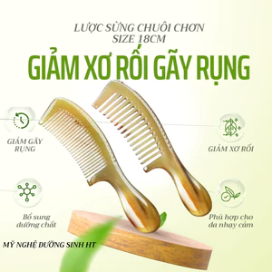 Lược sừng chải tóc size 18cm giải pháp cho tóc gãy rụng và xơ rối-Mỹ Nghệ Dưỡng Sinh HT