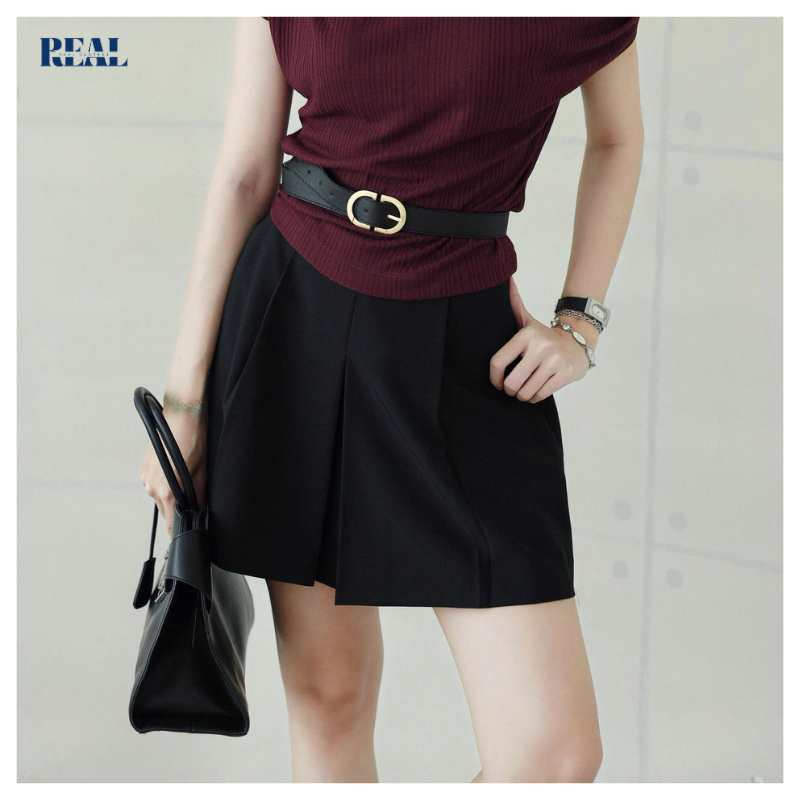 Skort quần váy Real Clothes (tổng hợp màu), co giãn thoải mái, lưng cao che bụng, tự tin
