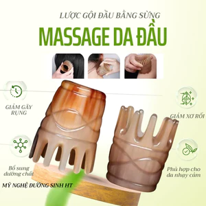 Lược sừng massage đầu, lược massage gội đầu dưỡng sinh ống gió giảm đau đầu, lưu thông khí huyết- MỸ NGHỆ DƯỠNG SINH