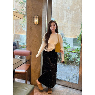 Áo len dài tay choàng vai cổ tròn #t3007