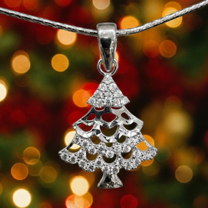 Mặt dây chuyền kết hợp charm bạc 925 Luna Jewelry cây thông noel giáng sinh