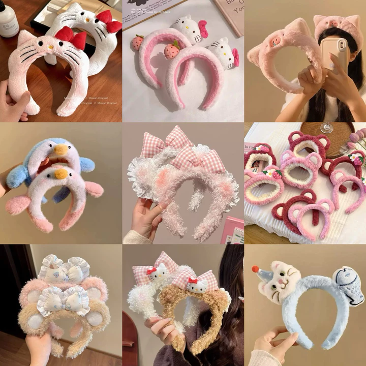 Cài tóc hello kitty và trái dâu cute màu hồng hottrend phủ lông mềm mịn dành cho bạn nữ.