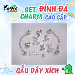 SET CHARM ĐÍNH ĐÁ CAO CẤP: GẤU DÂY XÍCH - HÀNG CAO CẤP