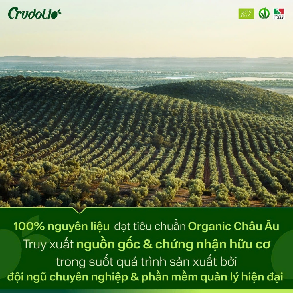 Dầu hạt giàu Omega 3 6 9 ép lạnh hữu cơ Crudolio 100ml cho bé ăn dặm