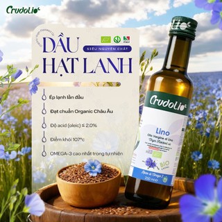 Dầu hạt ép lạnh hữu cơ Crudolio nhập khẩu từ Ý - dầu olive, hạt lanh, hạt cải hướng dương, gai dầu