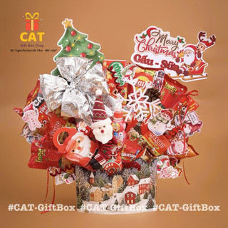 Set quà Giáng Sinh  – Giỏ quà Noel bánh kẹo trang trí Santa - hộp quà tặng bé - quà tặng giáng sinh - lẵng bánh kẹo noel