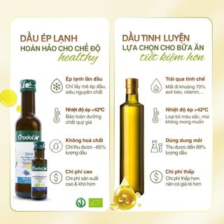 Dầu hạt ép lạnh hữu cơ Crudolio nhập khẩu từ Ý - dầu olive, hạt lanh, hạt cải hướng dương, gai dầu
