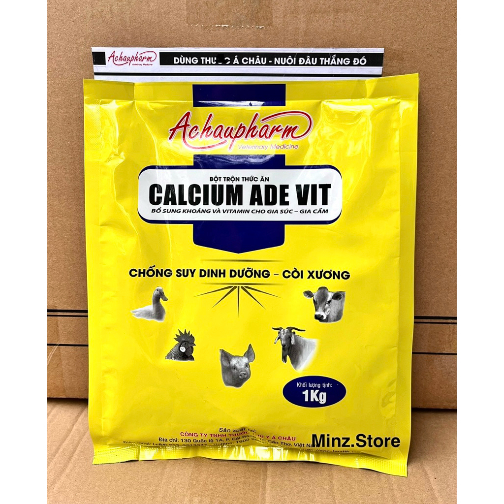 CALCIUM ADE.VIT (Á Châu) cung cấp Vitamin và Canxi chống suy dinh dưỡng, còi xương gia súc gia cầm (1Kg)