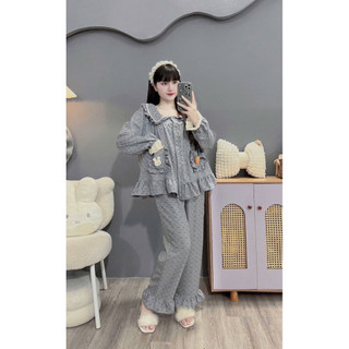 Bộ bầu - bộ sau sinh - BỘ DÀI ĐŨI VÂN MÂY HỌA TIẾT CỔ BÈO  HAI TÚI MỚI - 9 Màu,Áo Có Khóa Kéo & Quần Có Chun Chỉnh