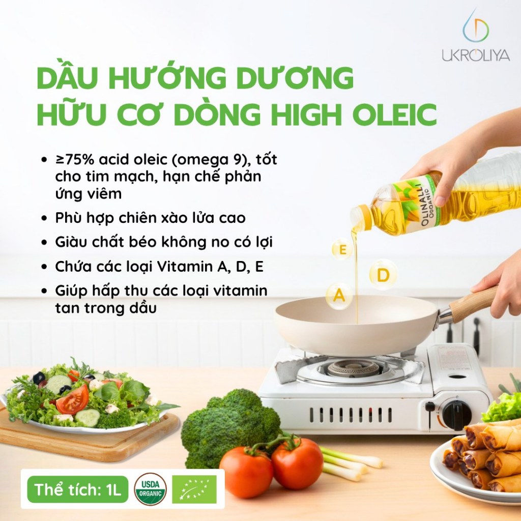 Dầu hướng dương ép lạnh hữu cơ Sungarden/ Olinalli/ Crudolio 1L