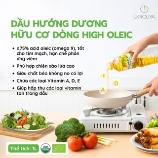 Dầu hướng dương ép lạnh hữu cơ Sungarden/ Olinalli/ Grand Olio 1L