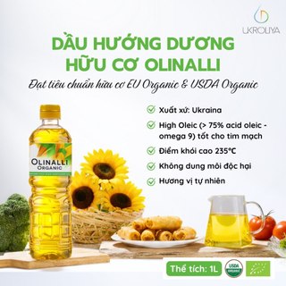 Dầu hướng dương ép lạnh hữu cơ Sungarden/ Olinalli/ Grand Olio 1L