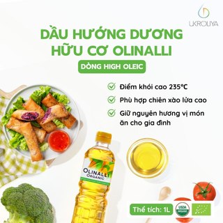 Dầu hướng dương ép lạnh hữu cơ Sungarden/ Olinalli/ Grand Olio 1L