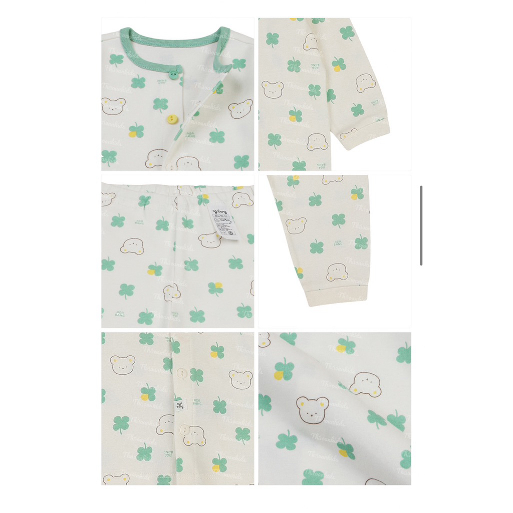 VNXK set gấu xanh agabang cho bé trai và gái chất cotton cúc trắng agabang [80-120]