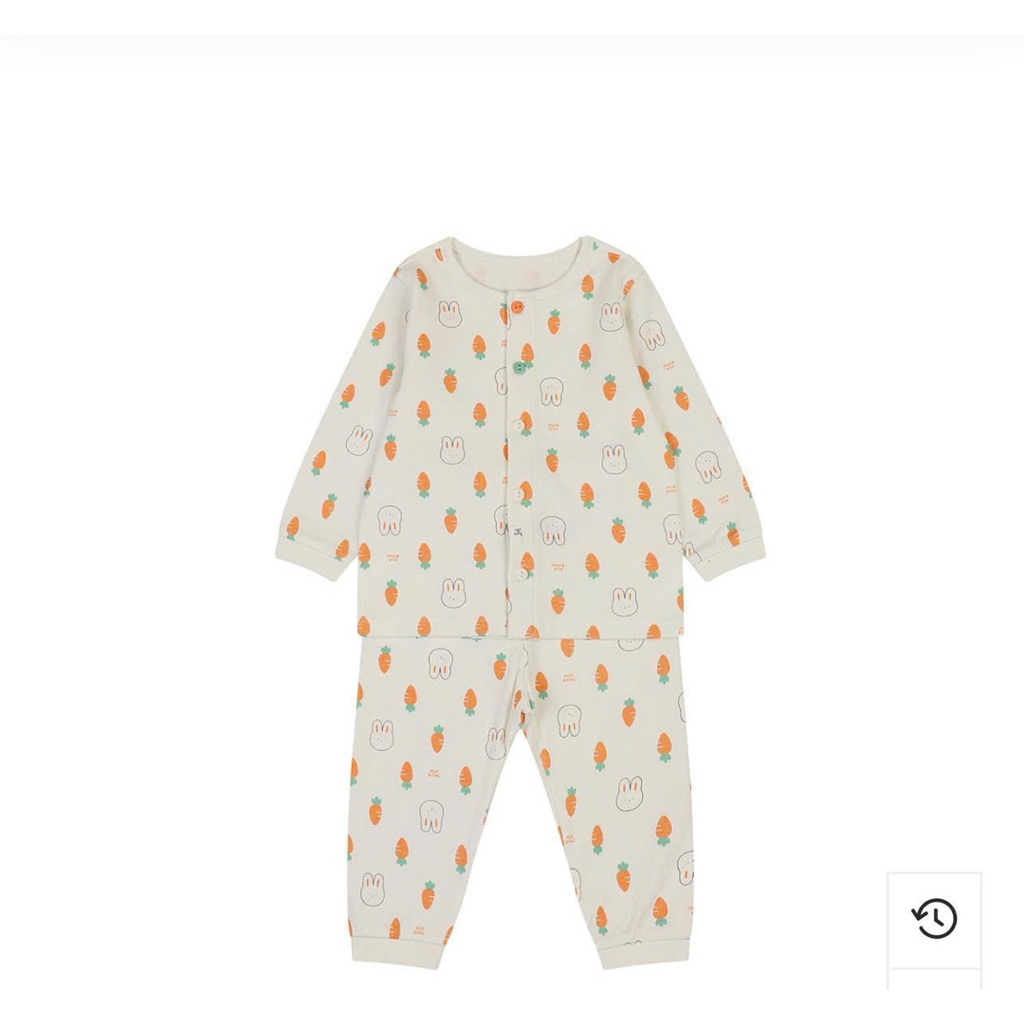 VNXK set agabang dài tay hoạ tiết Thỏ cà rốt xinh cho bé iu cúc trắng agabang [80,110,120]