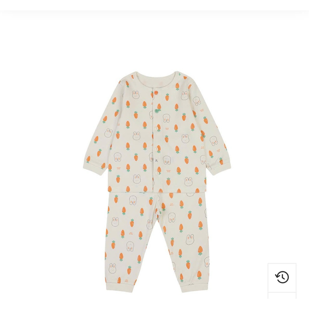 VNXK set agabang dài tay hoạ tiết Thỏ cà rốt xinh cho bé iu cúc trắng agabang [80,110,120]