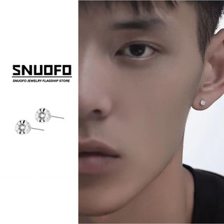 SNUOFO-Khuyên Tai Bạc Đơn Chiếc Mini Nam Dưỡng Lỗ Tai Thiết Kế Độc Lạ Phong Cách Tối Giản Thời Thượng Cho Nam Giới