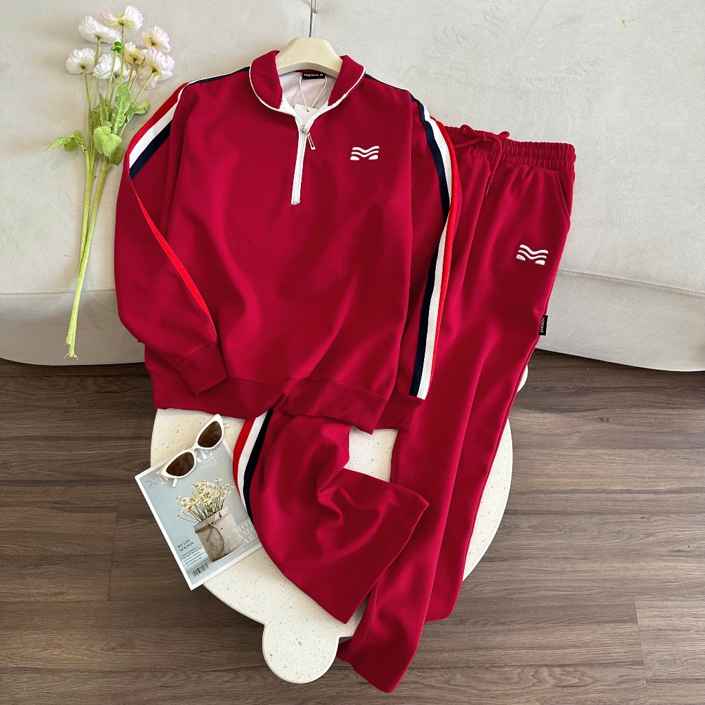 Set Thể Thao Đỏ Hot Trend Local Brand Chất 100% Cotton Mềm Mịn Thoáng Mát.