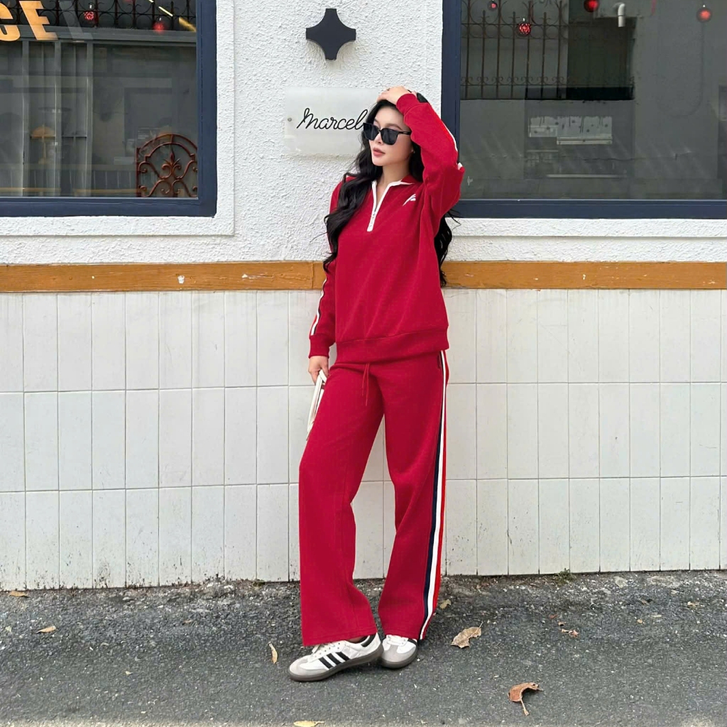 Set Thể Thao Đỏ Hot Trend Local Brand Chất 100% Cotton Mềm Mịn Thoáng Mát.