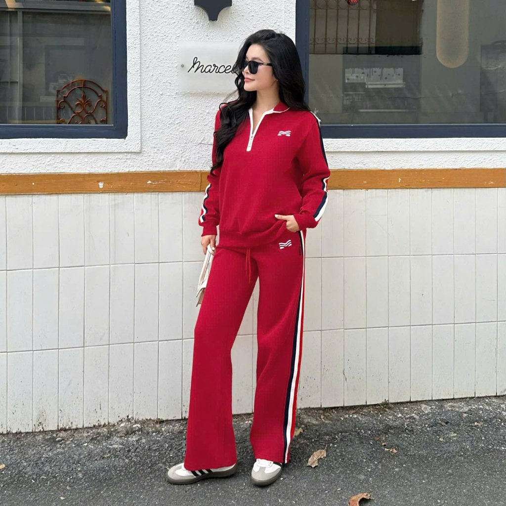 Set Thể Thao Đỏ Hot Trend Local Brand Chất 100% Cotton Mềm Mịn Thoáng Mát.