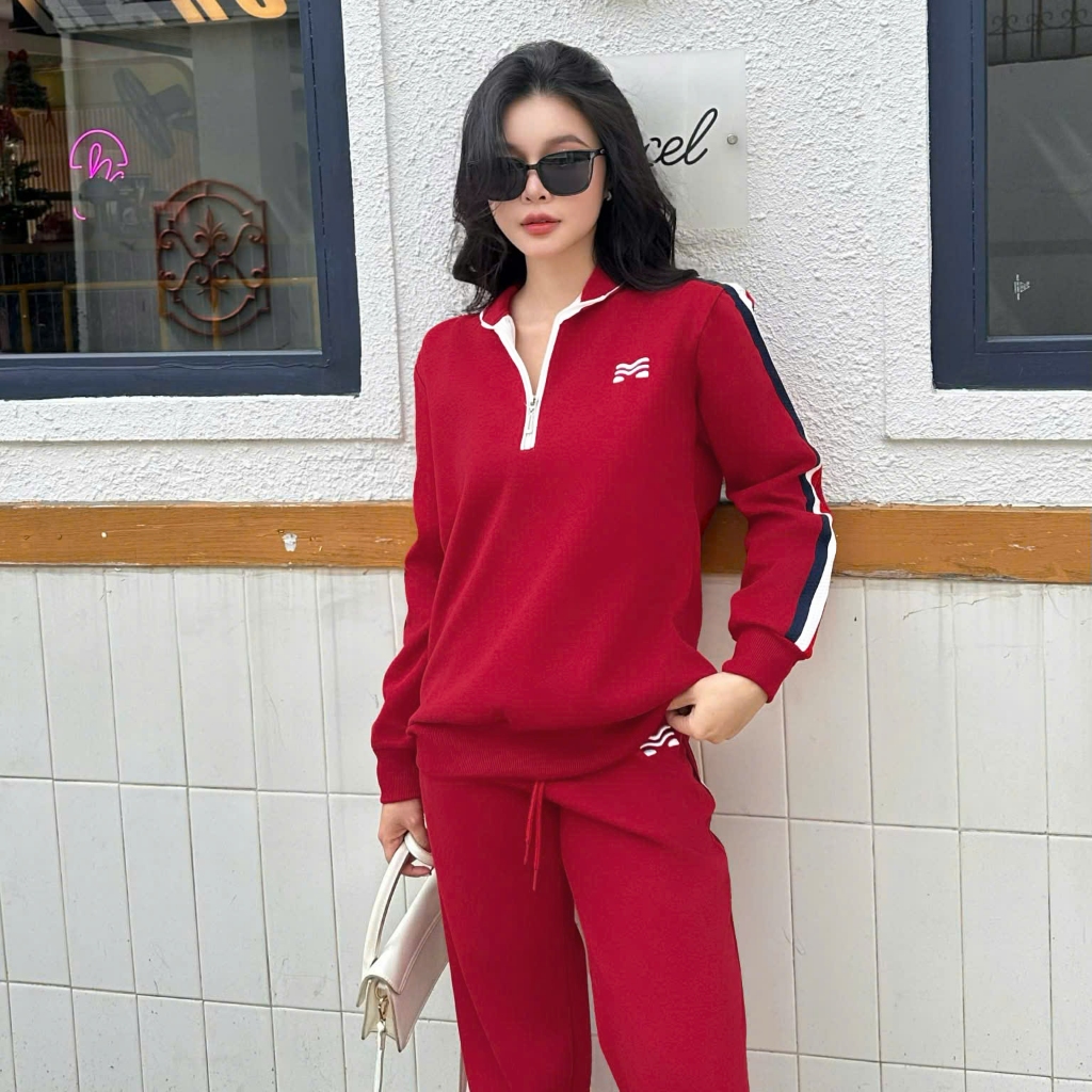Set Thể Thao Đỏ Hot Trend Local Brand Chất 100% Cotton Mềm Mịn Thoáng Mát.