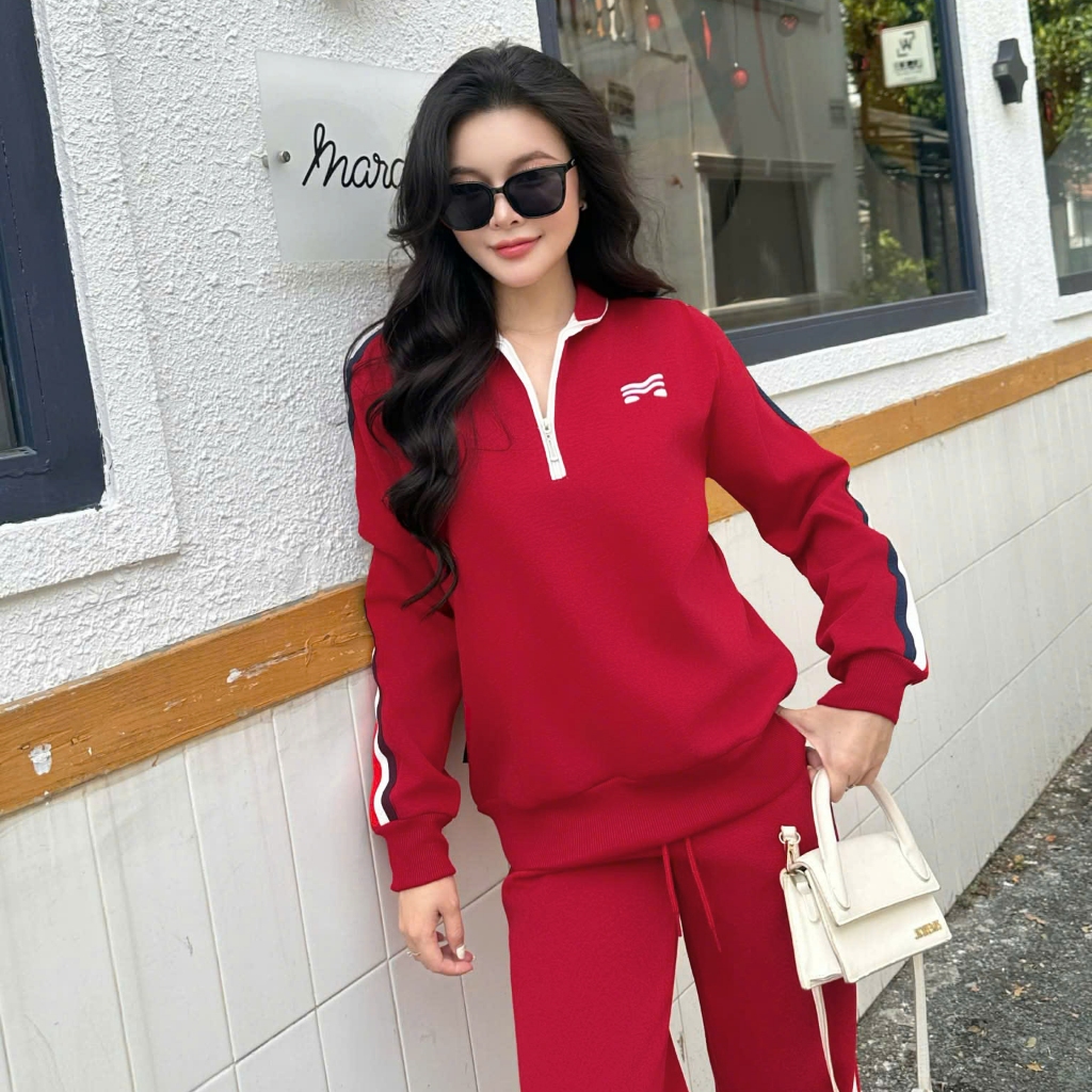 Set Thể Thao Đỏ Hot Trend Local Brand Chất 100% Cotton Mềm Mịn Thoáng Mát.