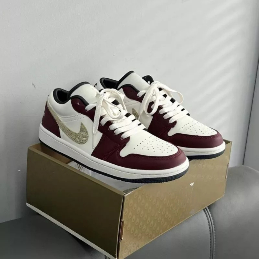 Giày Sneaker Nam Nữ, Giày Thể Thao Cổ Thấp Đỏ Vệt Vàng