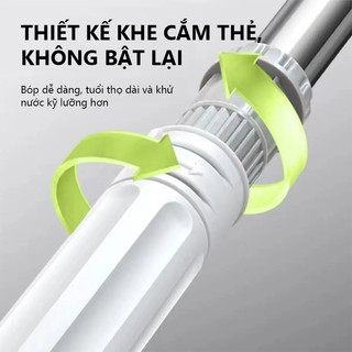 OOKAS Cây Lau Nhà Vắt Tay Trợ Lực Chất,Liệu Inox Bông Lau Sợi Siêu Nhẹ Thấm Hút