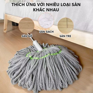 OOKAS Cây Lau Nhà Vắt Tay Trợ Lực Chất,Liệu Inox Bông Lau Sợi Siêu Nhẹ Thấm Hút