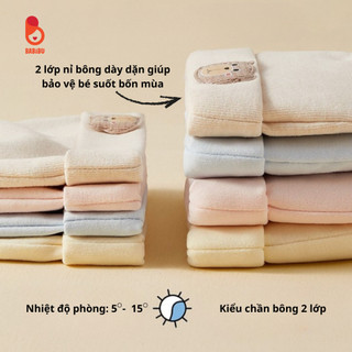 Mũ nỉ trần bông 3 lớp tai ốc sên, trần bông họa tiết đính gấu dày dặn mềm mịn giữ ấm cho bé từ 0 - 5 tháng