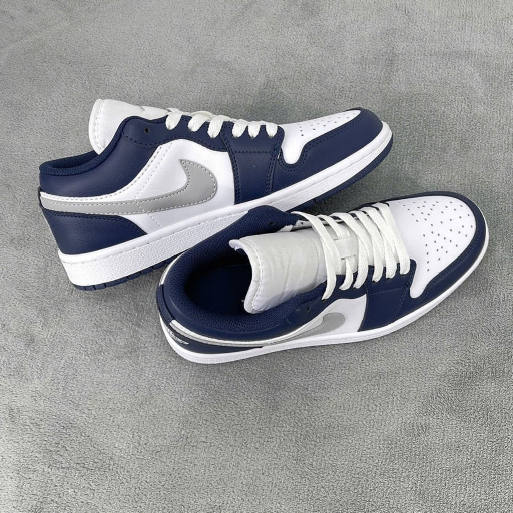 Giày Sneaker Đen Trắng, Giày Thể Thao Xanh Navy Vệt Xám Nam Nữ Đen Trắng