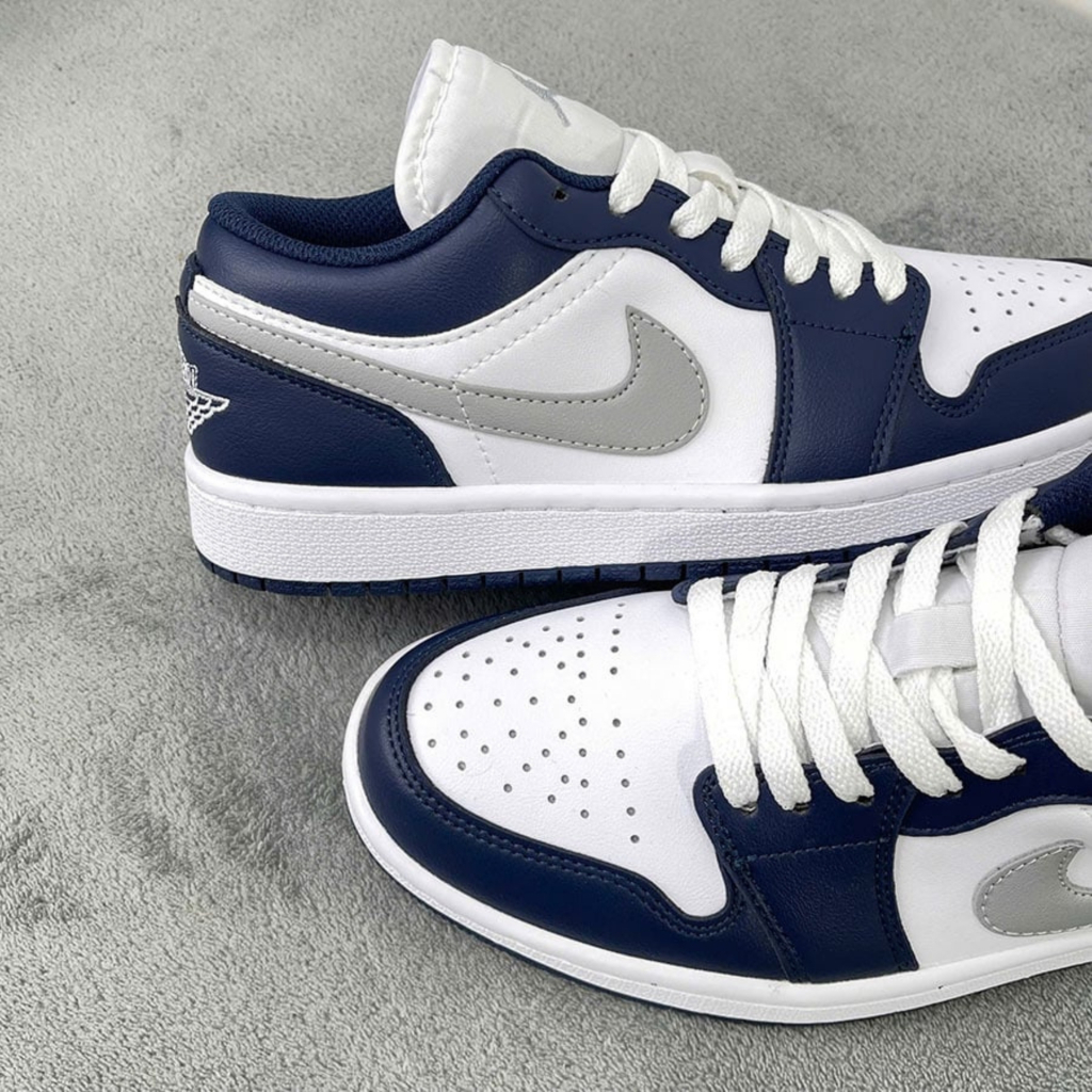 Giày Sneaker Đen Trắng, Giày Thể Thao Xanh Navy Vệt Xám Nam Nữ Đen Trắng
