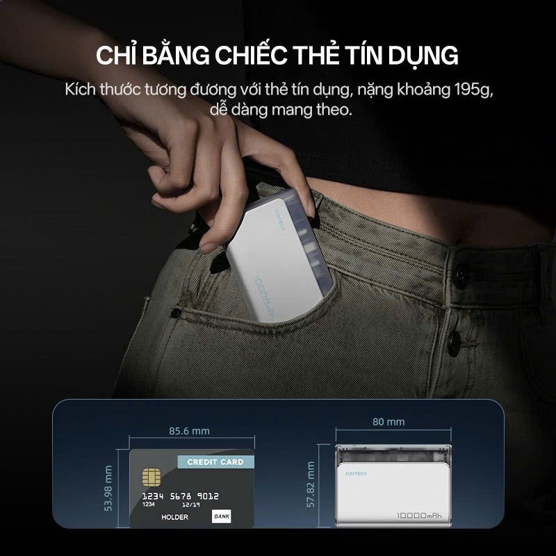 [HỎA TỐC HCM] CUKTECH Sạc dự phòng nhanh Mini Pb100S 30W - 10 mini Pb1055 (55W) 10000mAh Sạc Nhanh – Hỗ Trợ iP16/15/14