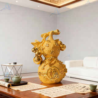 Bầu Hồ Lô Phong Thuỷ Vật Trang Trí Để Bàn - Quà Tặng Tăng May Mắn， Đồ Trang Trí Nội Thất
