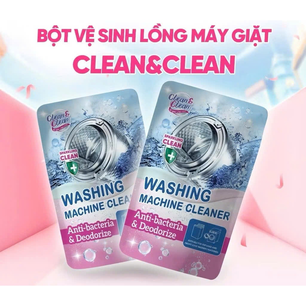 Bột vệ sinh lồng máy giặt Clean & Clean - Vệ sinh nhanh, sạch, diệt khuẩn.