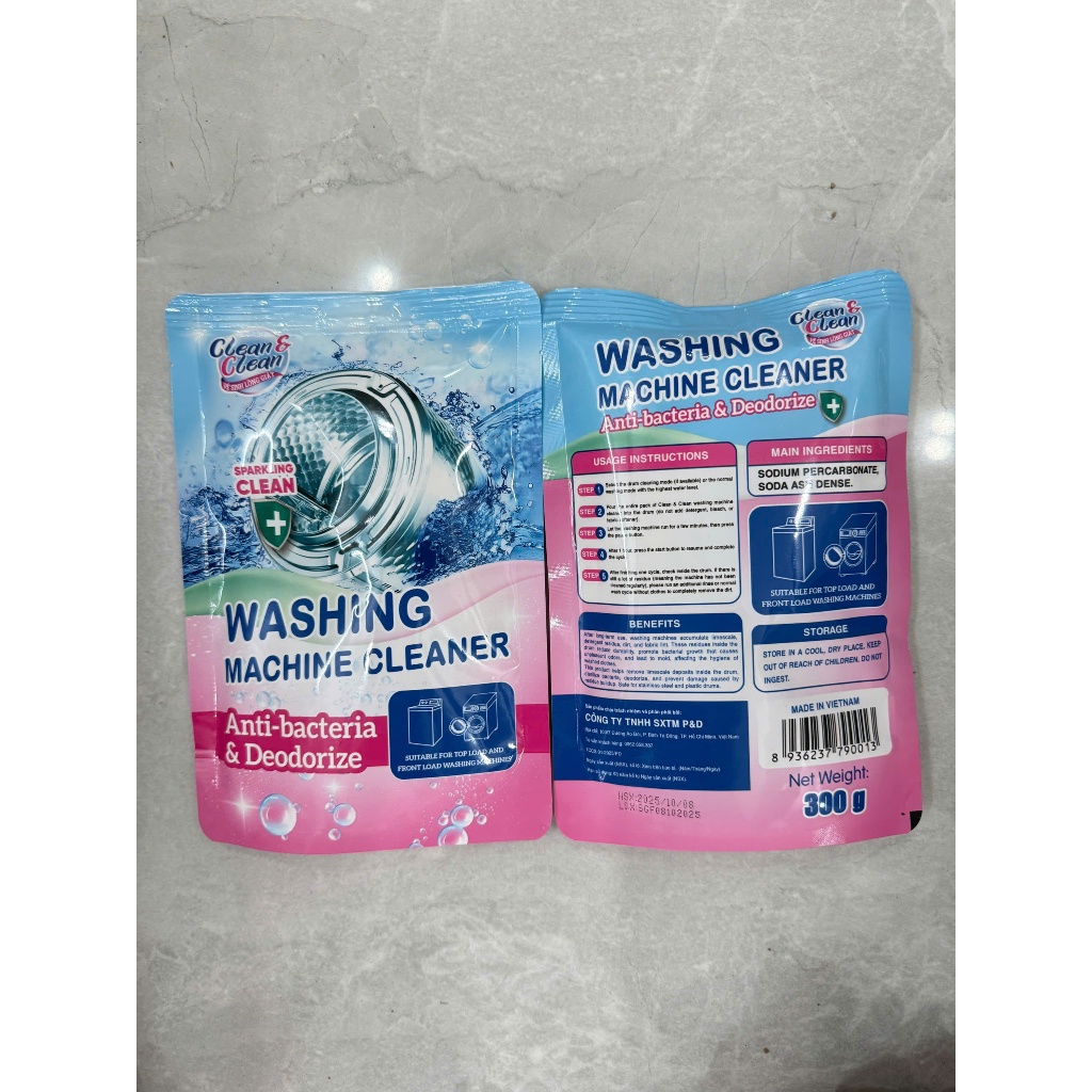 Bột vệ sinh lồng máy giặt Clean & Clean - Vệ sinh nhanh, sạch, diệt khuẩn.