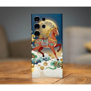 Miếng dán skin Ngựa mặt lưng full viền cho điện thoại S25 Ultra S24 Ultra S23 S22 Ultra Fold 3 4 5 Flip3 Fold 4