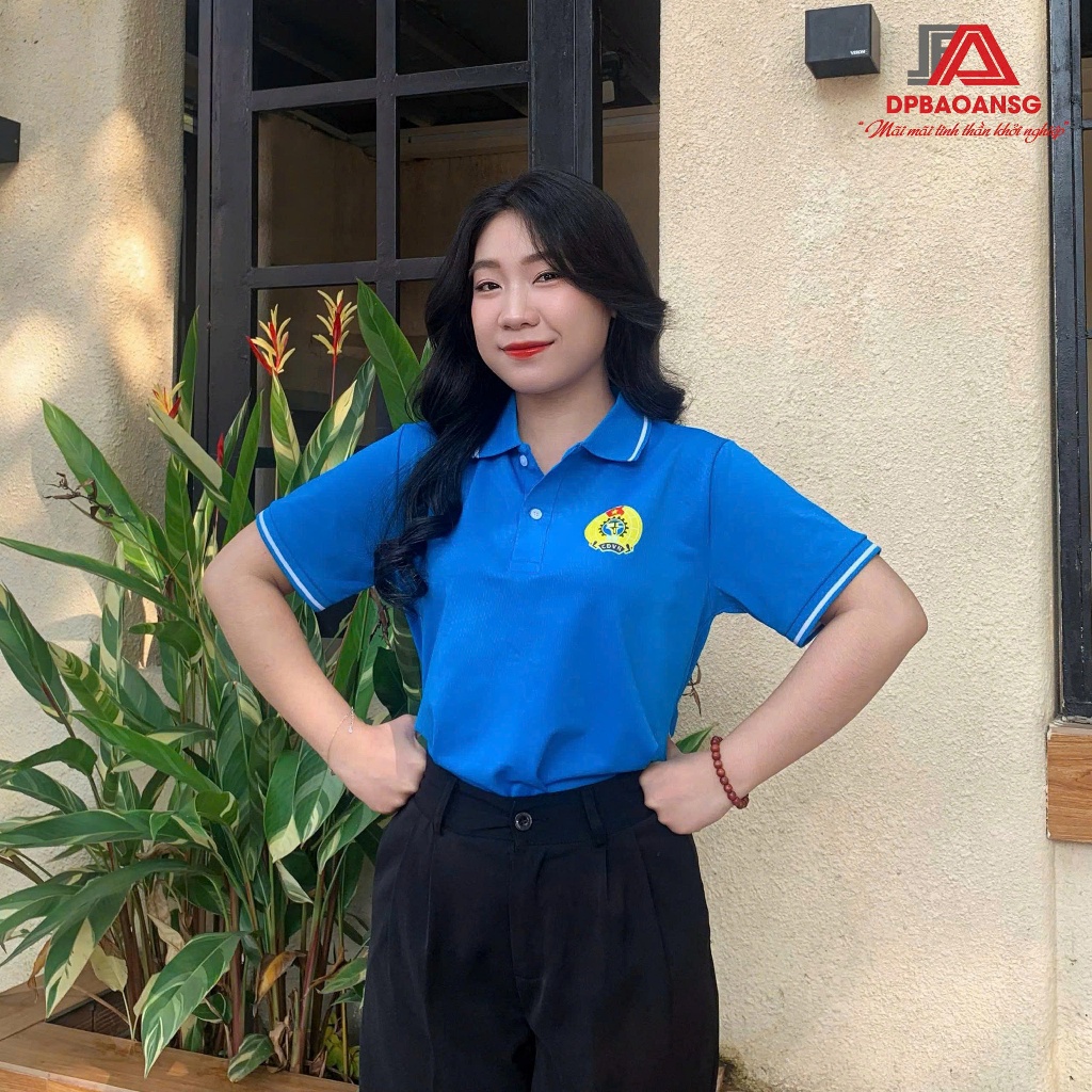 Áo Thun Công Đoàn Việt Nam Nam Nữ Màu Xanh Vải Poly Thái Mềm Thoáng – Cổ Trụ Tay Ngắn Thanh Lịch