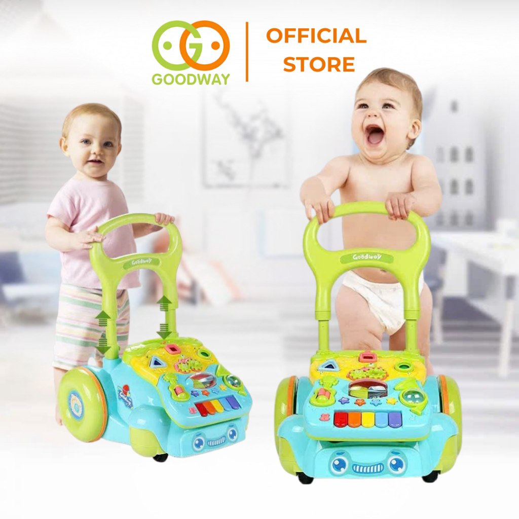 Xe đẩy tập đi tập đứng cho bé kèm bảng đồ chơi Montessori có âm thanh Goodway Music Baby Walker