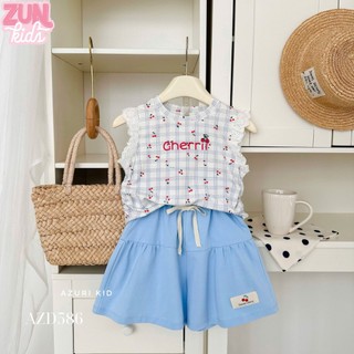 Bộ Quần Áo Bé Gái AZD544 – Set Thun In Chữ Cherry Dễ Thương
