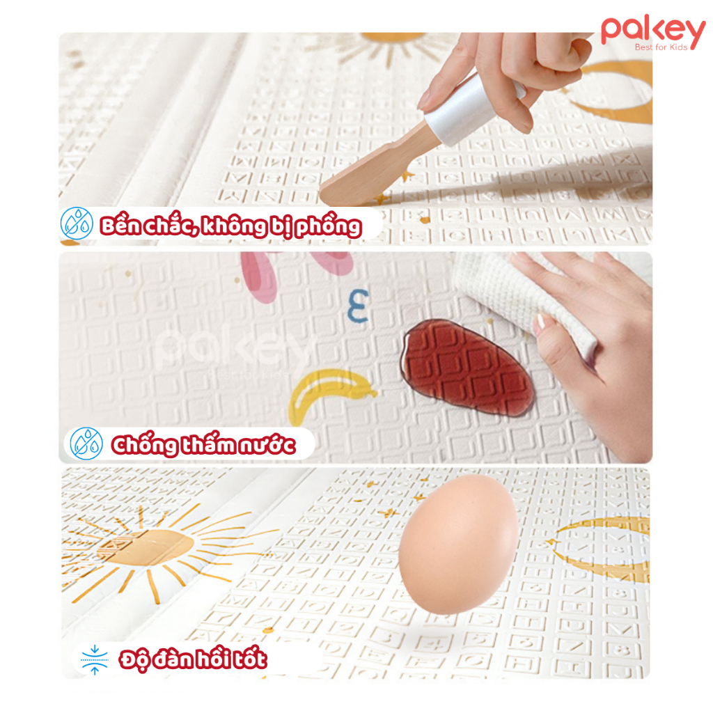 [new] Thảm Xốp Gấp Gọn Cho Bé Dày 1.5CM, Thảm Gập Gọn XPE Êm Ái Chống Thấm Nước, Chống Trơn Trượt An Toàn Cho Bé