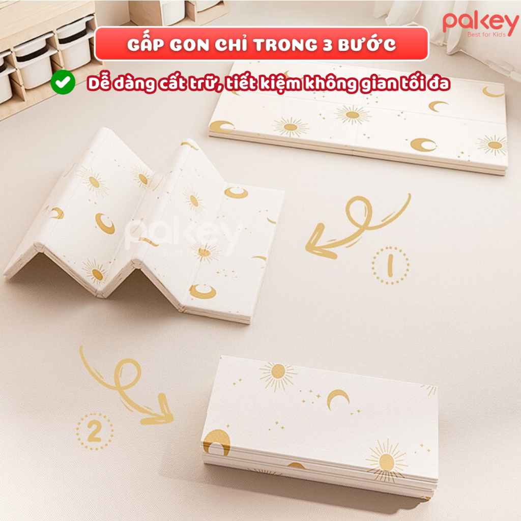 [Hỏa Tốc] Thảm Xốp XPE Pakey Dày 1.5cm, Thảm Xốp Gấp Gọn Pakey Êm Ái Với 5 Lớp Chống Xốc, Chống Trơn Hiệu Quả
