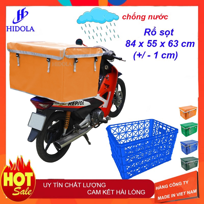 Túi trùm sọt nhựa giao hàng vải nhựa Tapulin HQ cho rổ cao 55cm C57KMK